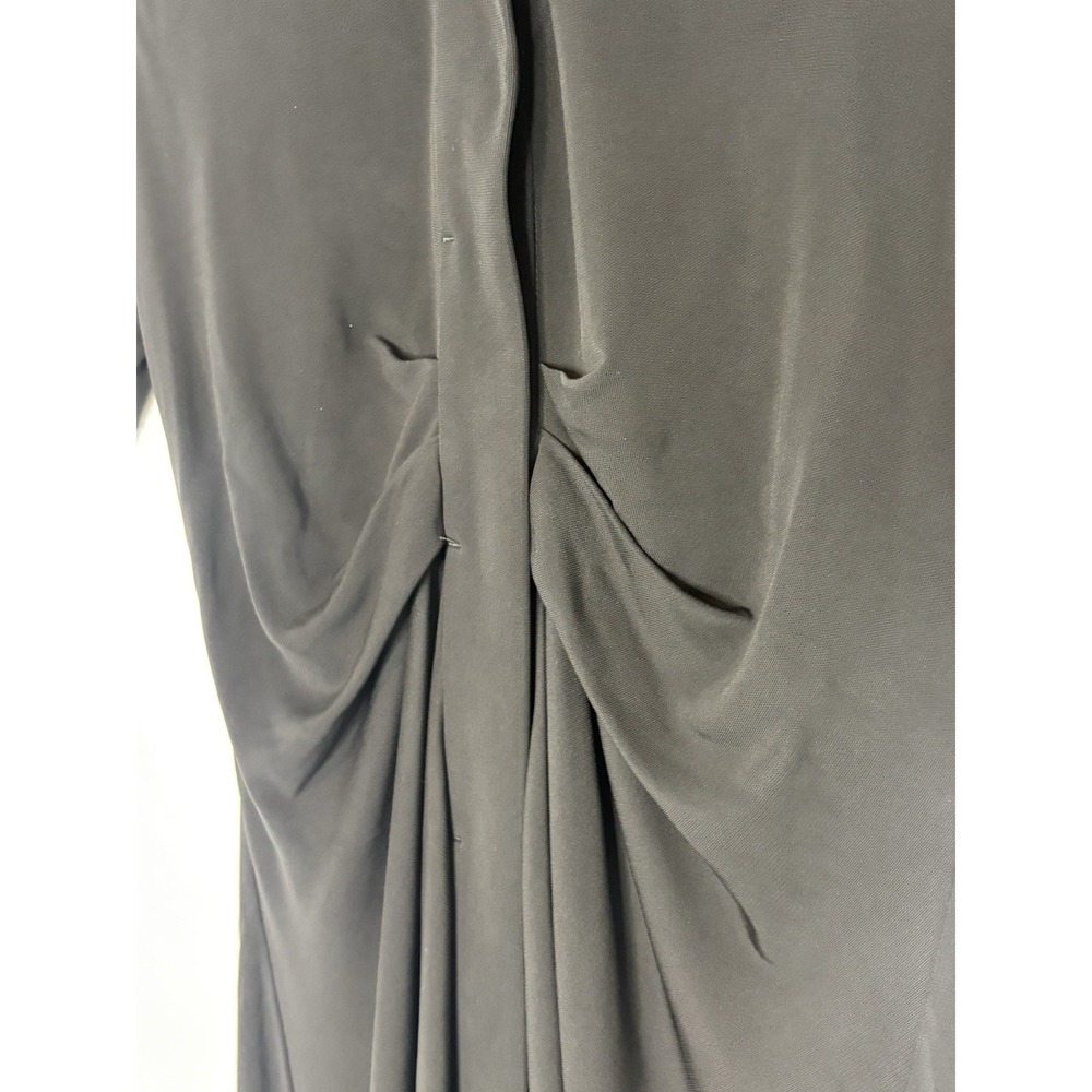Helmut Lang Womens Medium Lamb Leather Collard Trim Cady Flattering Dress Black - Picture 13 of 16